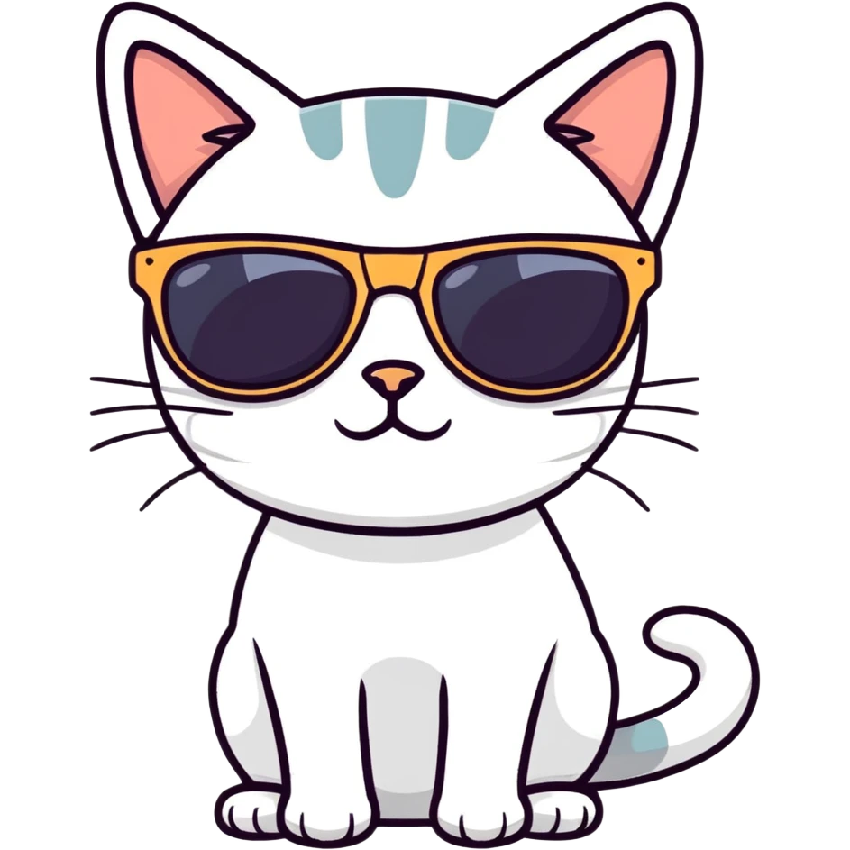 Cat with sunglasses emoji