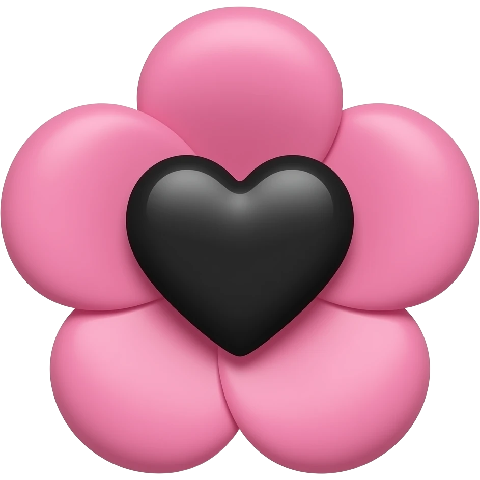 I want rose coloured with black emoji and a text that I can copy paste emoji