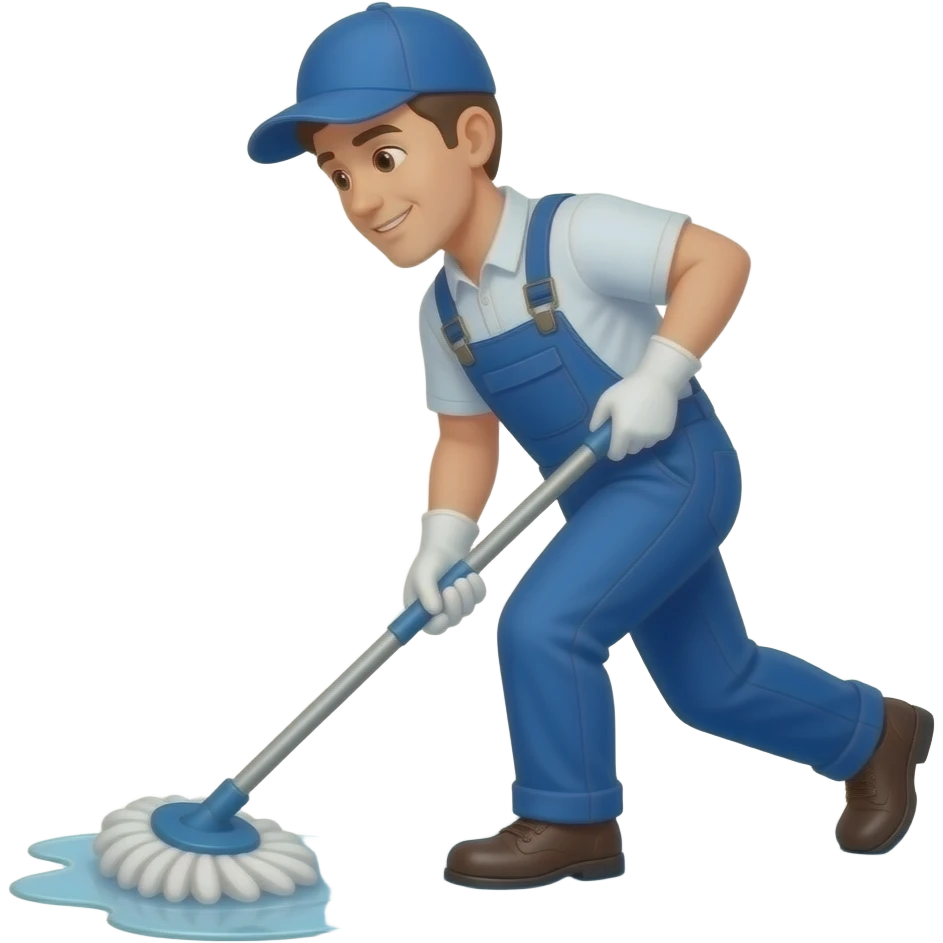 a cleaning man staggering backwards emoji