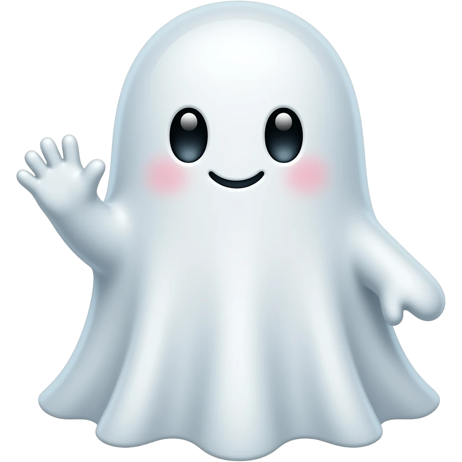 cute Ghost waving bye emoji | AI Emoji Generator