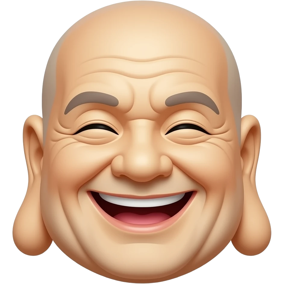 Laughing Buddha With wrinkles and unshaven look emoji