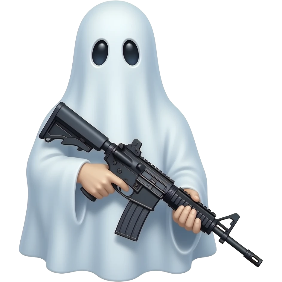 👻 Con fusil M16 emoji