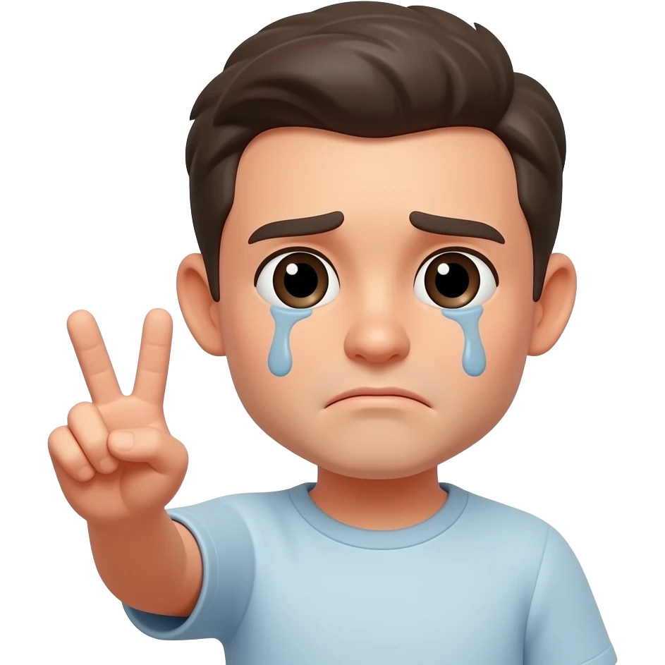 😭✌️ emoji