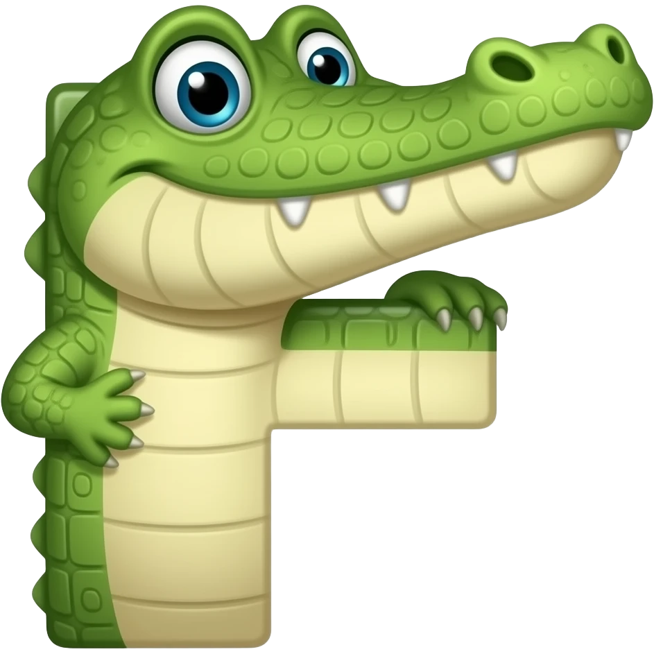 Aligator head attached to letter f emoji