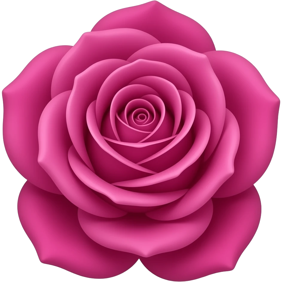 Baronesse rose, vivid magenta, dense petals, emoji icon, flat, no pink ...