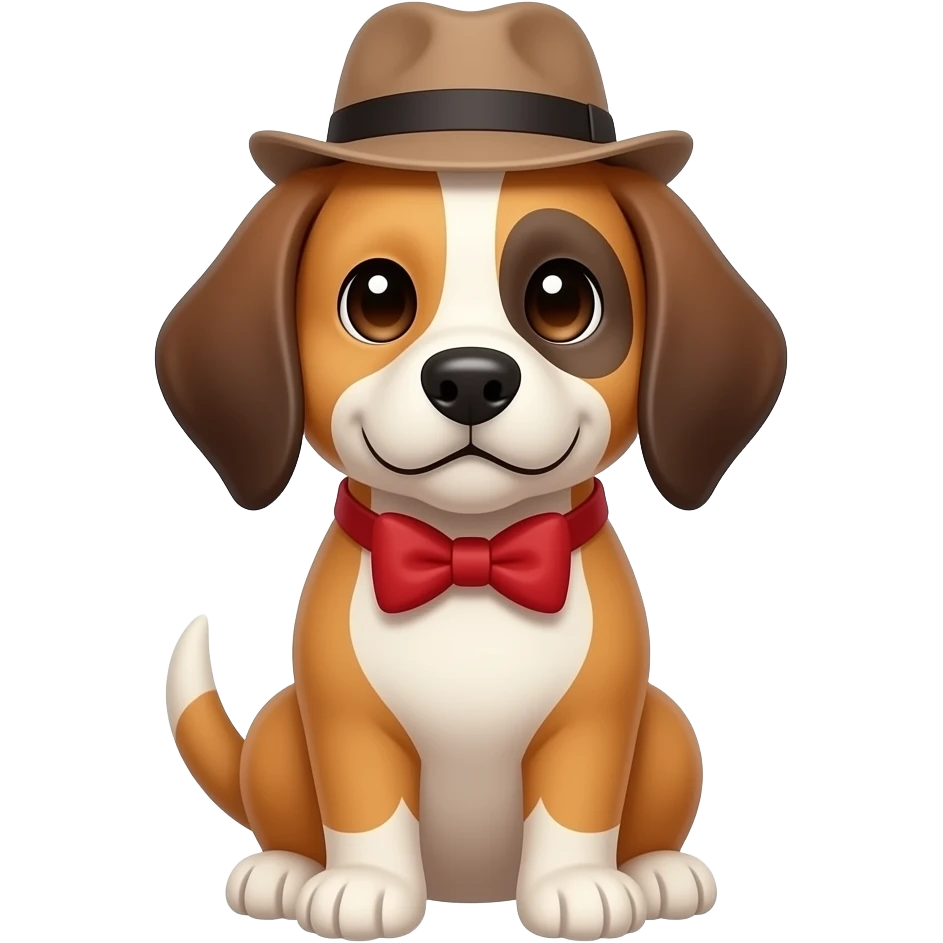 bow tie and hat dog emoji