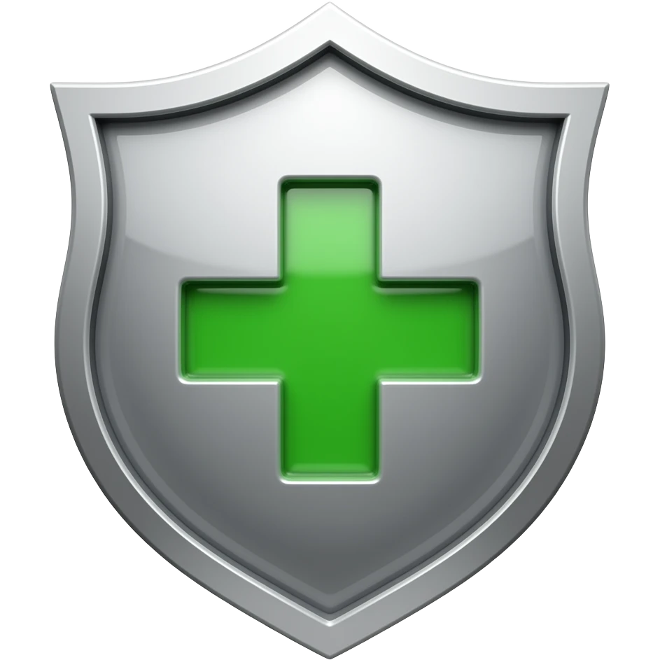 shield with green  plus in the shield noto collor fonr emoji