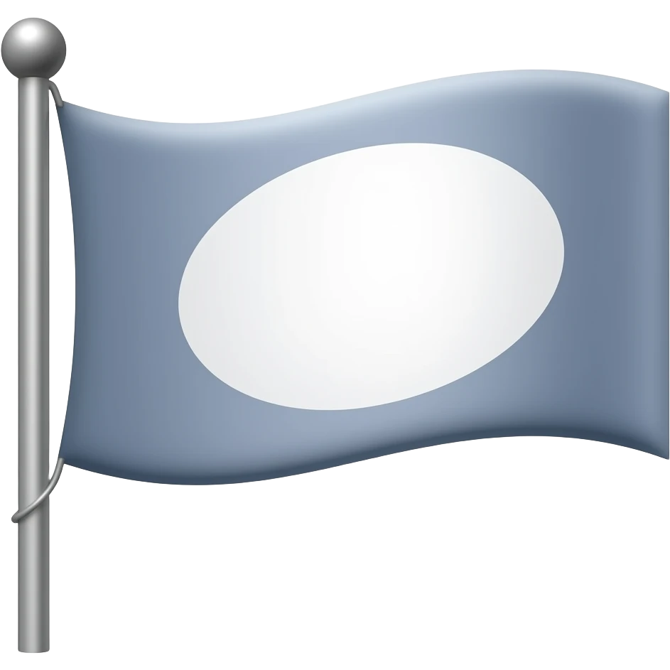 Transparent flag with oval on it emoji