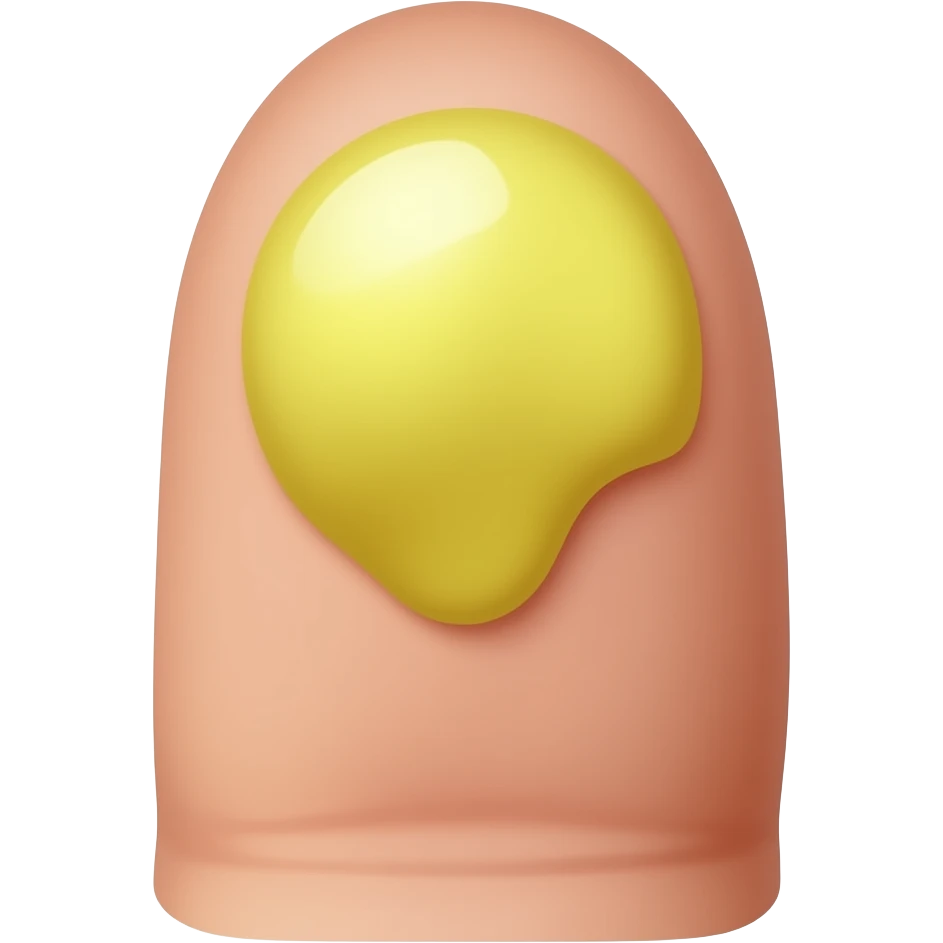 손가락 위에 완두콩만한 레몬색 크림이 짜여진 모습 emoji