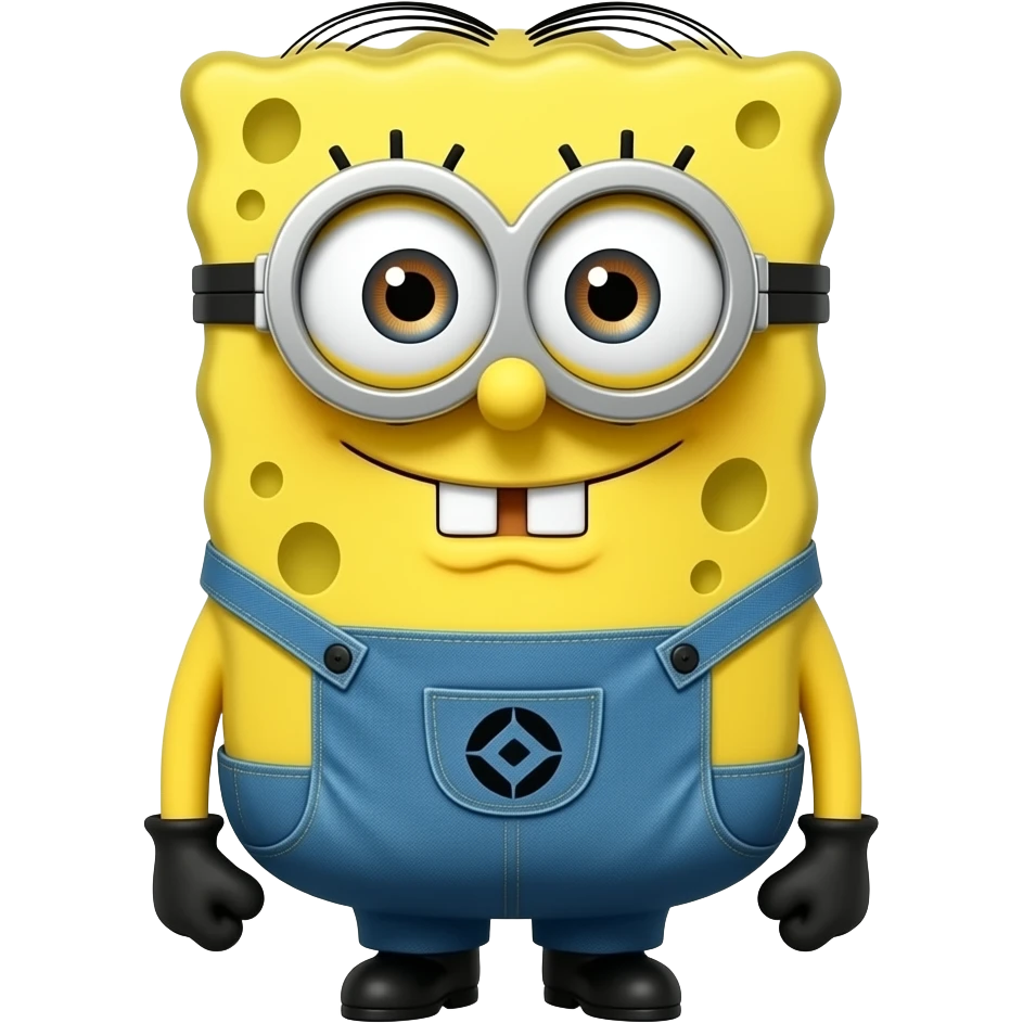 un minion con cara de bob esponja emoji