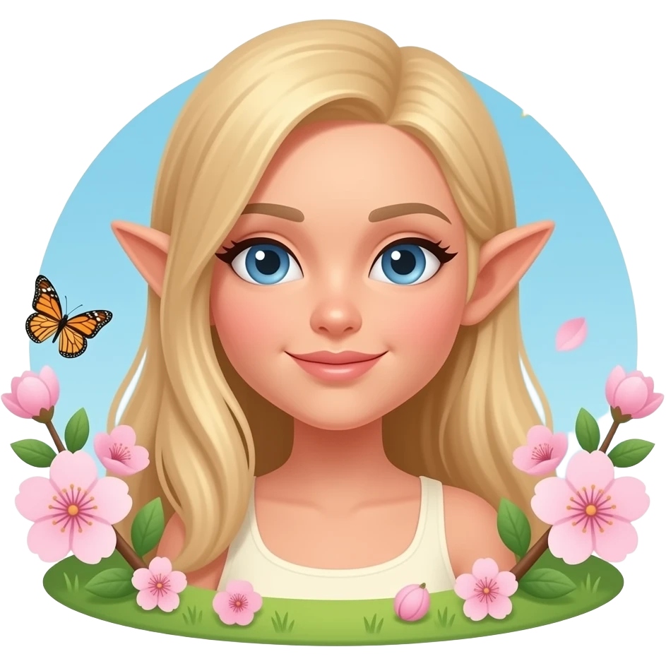 🧝🏻‍♀️🌸🌳🦋🌞 emoji