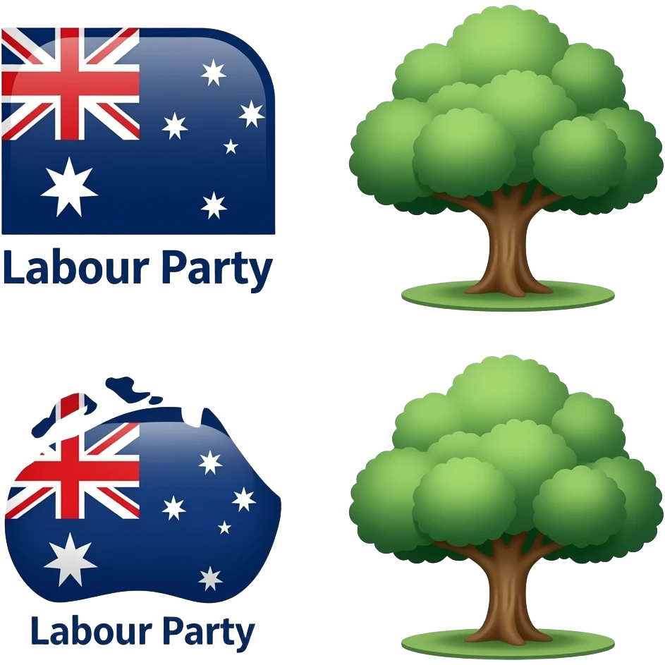 Australian Labour party logo and a  Money tree emoji