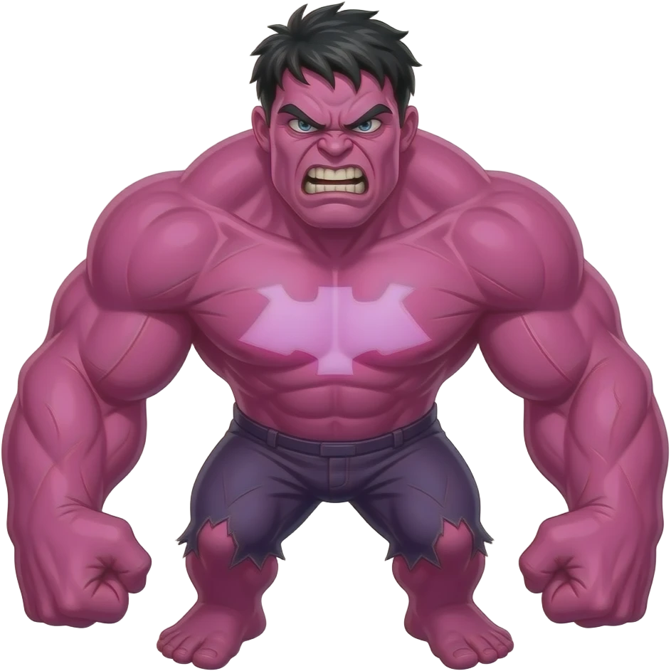 the hulk but instead of green man it’s a pink girl hulk emoji