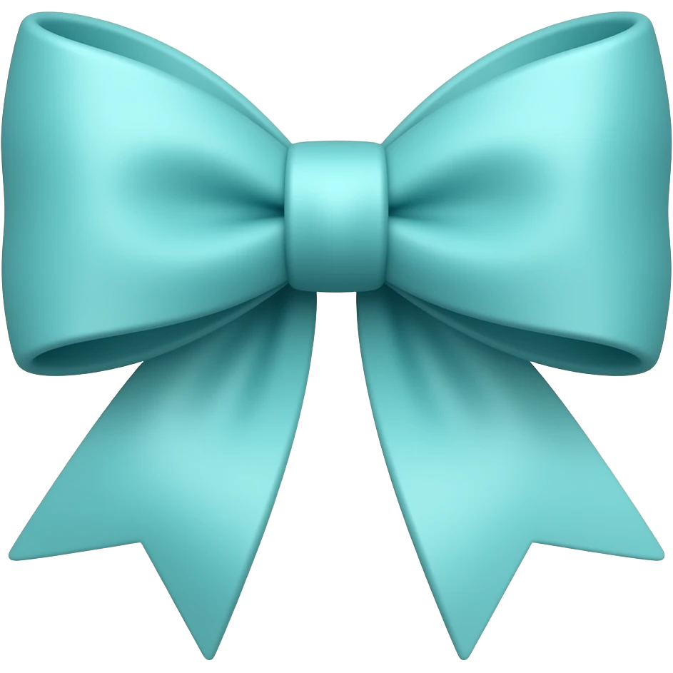 Tiffany blue realistic bow emoji