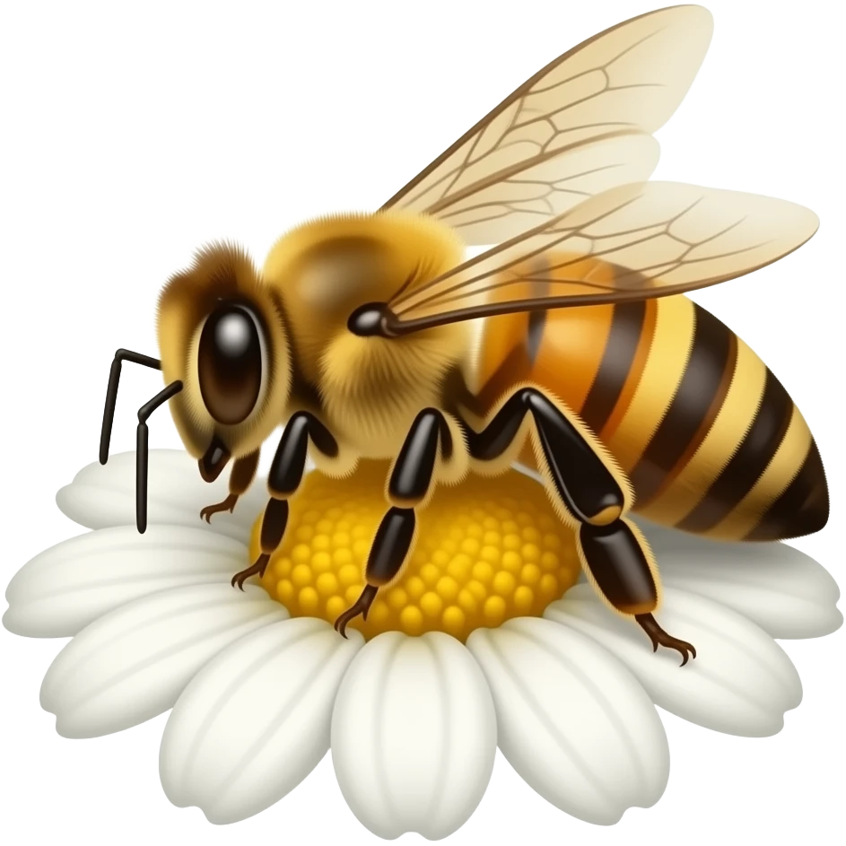 bee sitting on a flower emoji