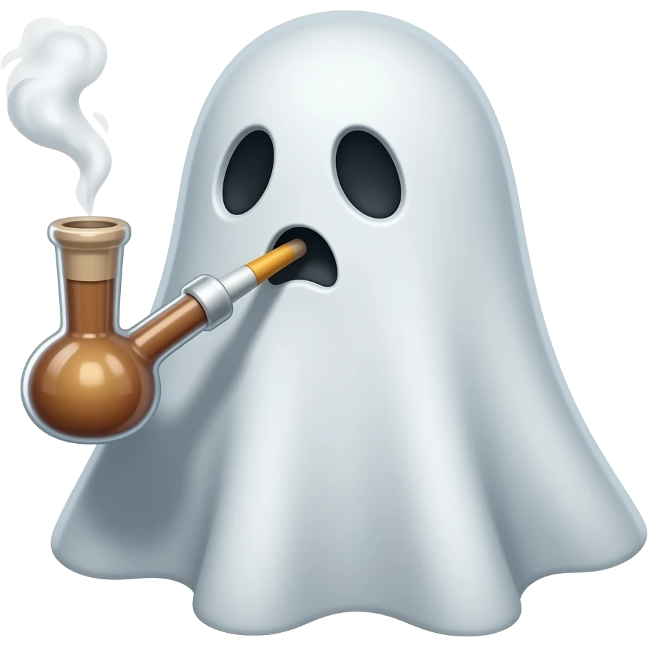 A ghost smoking a bong emoji