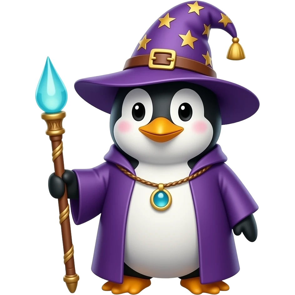 Penguin Wizard emoji