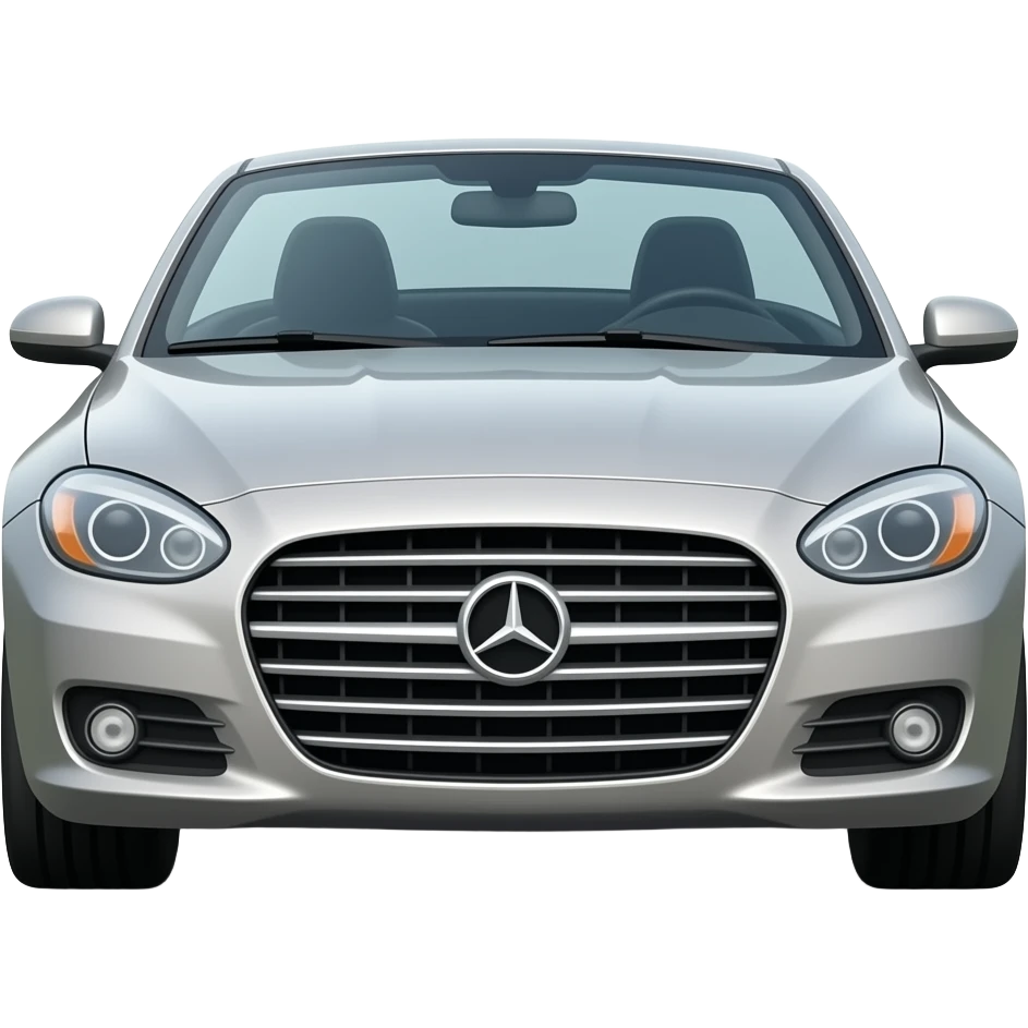 Silver convertible driving emoji