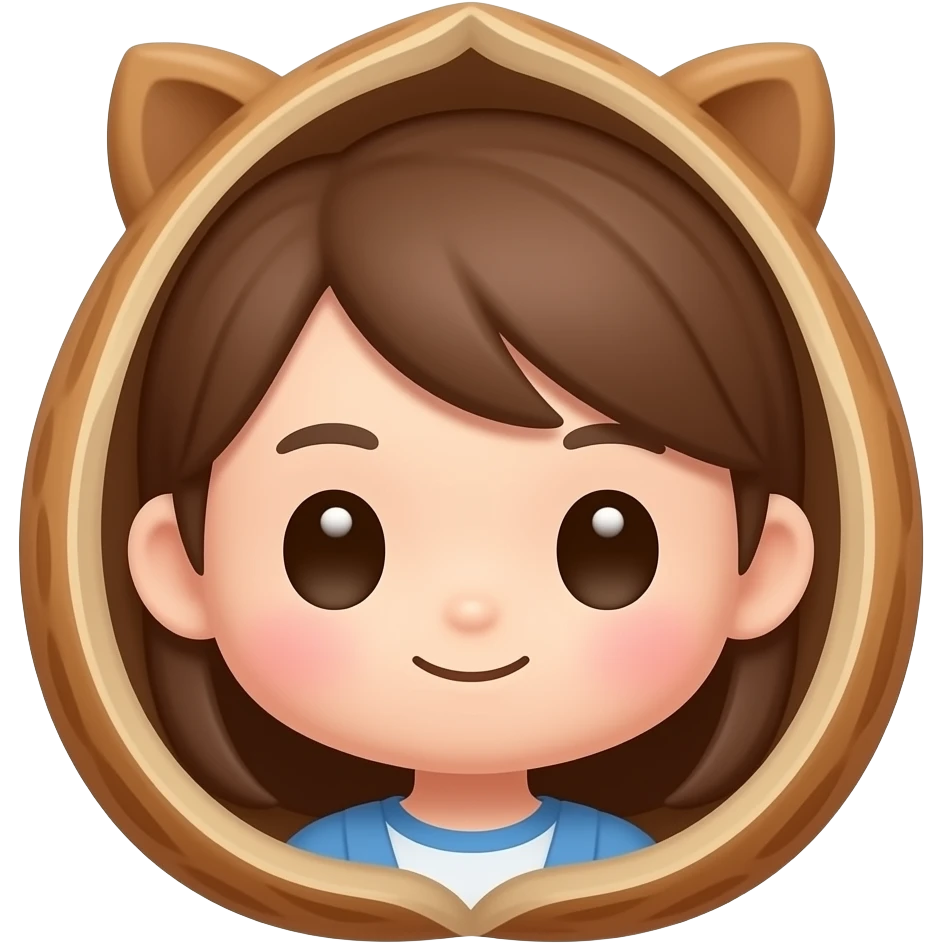 A small female nut  beeing cute emoji
