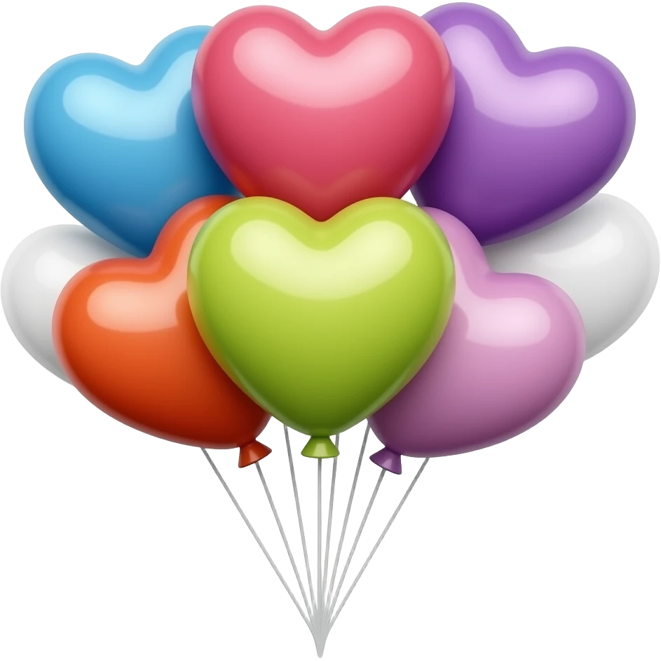 colorful heart balloons emoji