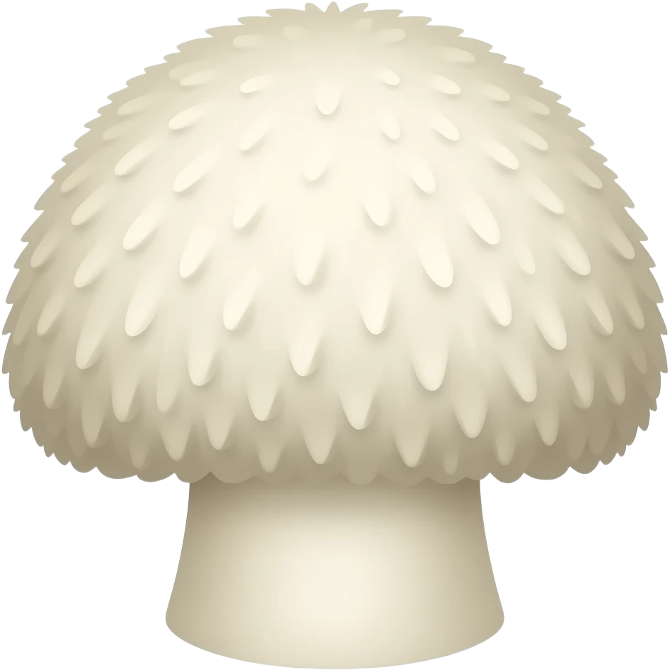 Lion's mane fluffy mushroom head emoji
