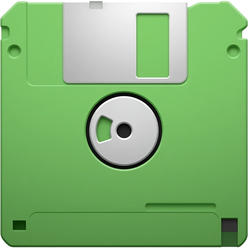 Green #C8FF4D diskette emoji