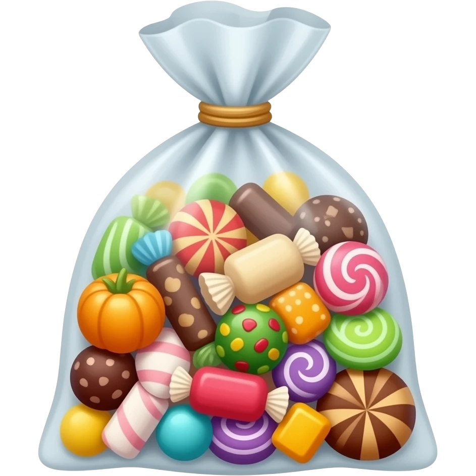 Пакет и сладости emoji