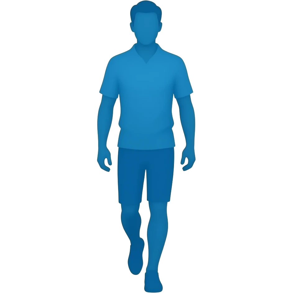 Siluete of person walking away from usus one colour blue no background emoji