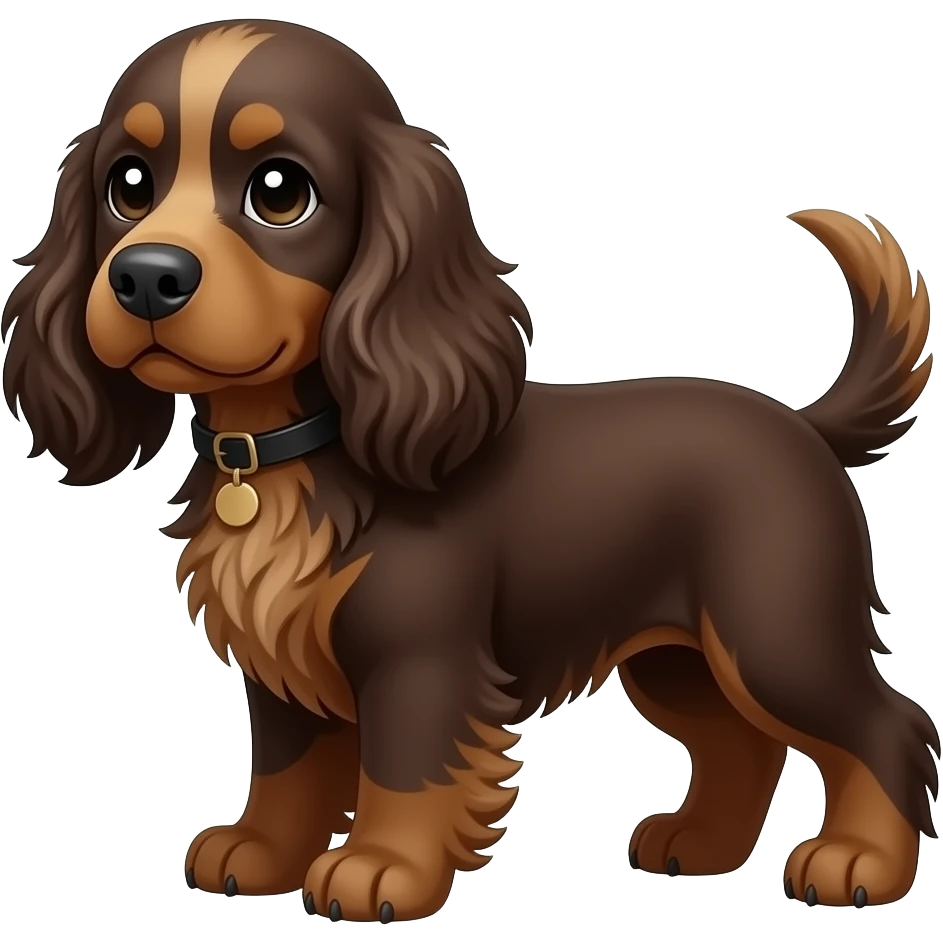 dark brown american cocker spaniel grey nose emoji