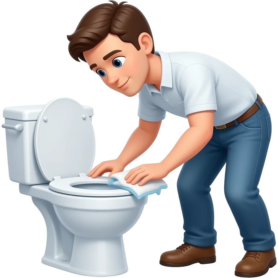 a man cleaning the toilet emoji