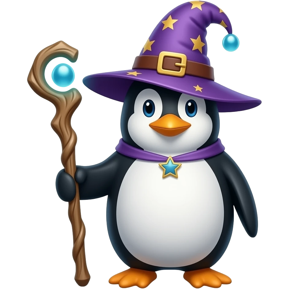 Penguin Wizard emoji