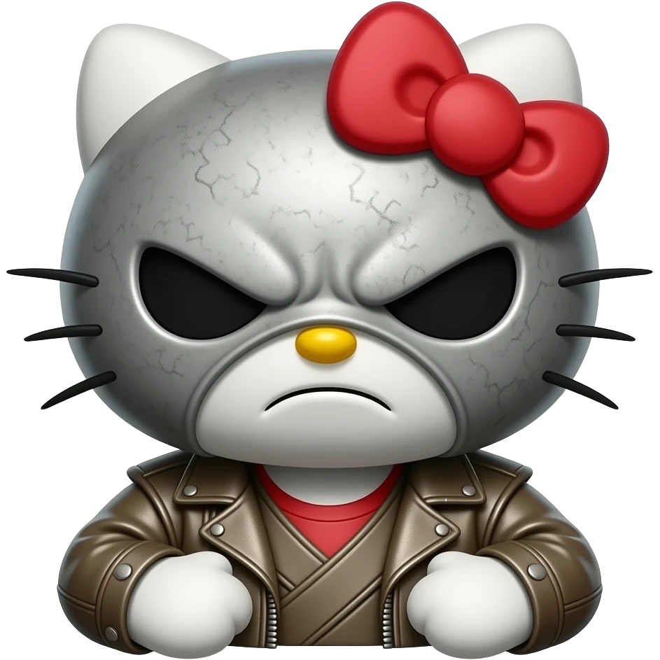hello kitty as angry mad max and car emoji