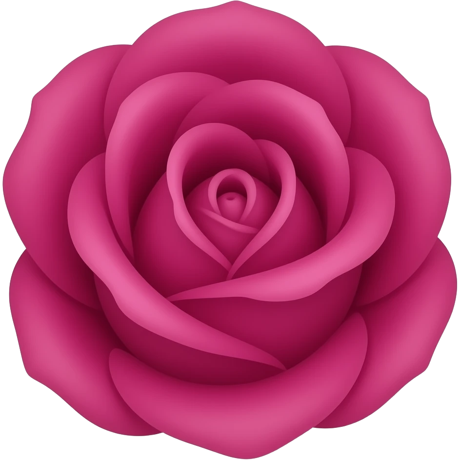 Deep magenta color, Baronesse rose, tightly layered petals, flat emoji ...