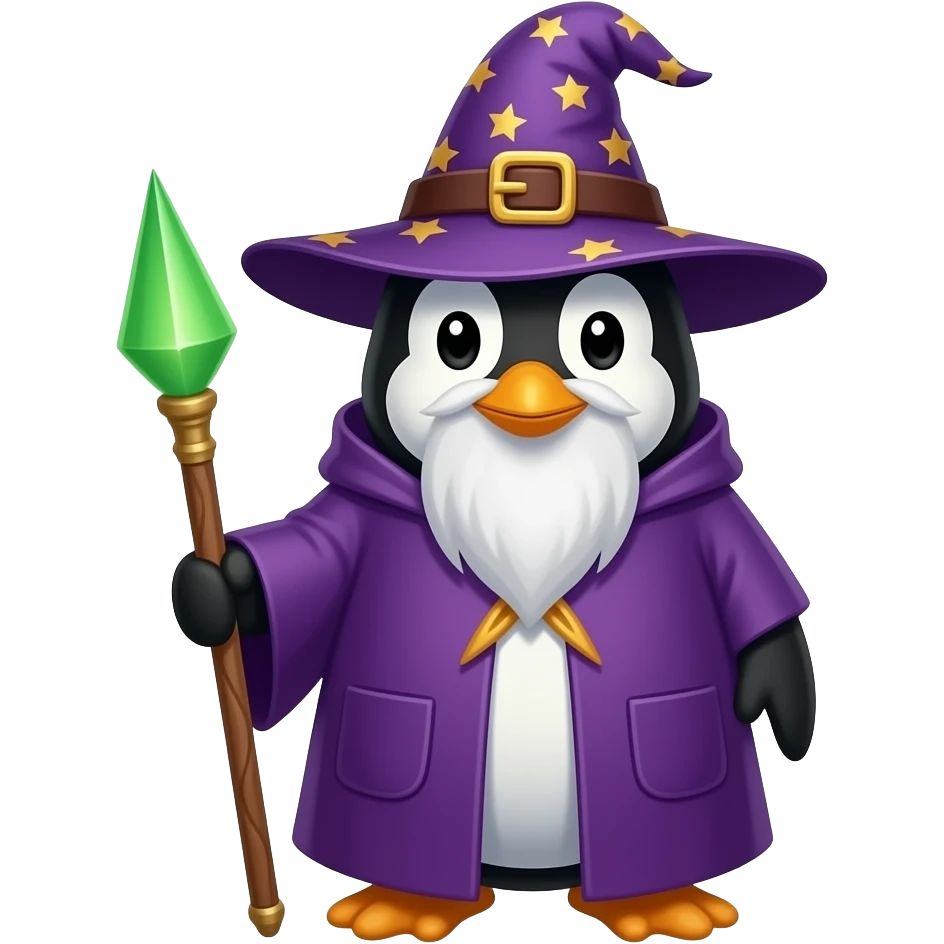 Penguin Wizard emoji