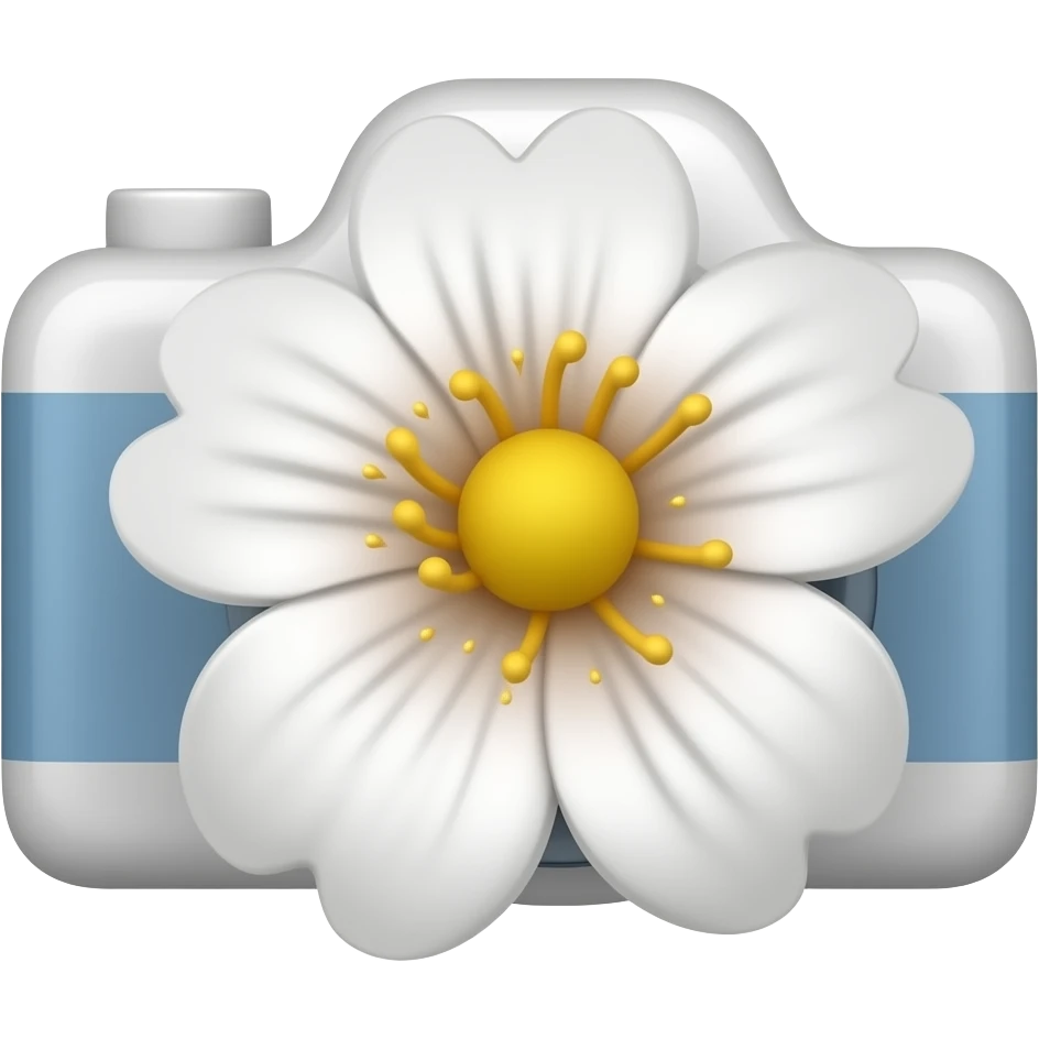 Camera with flower emoji