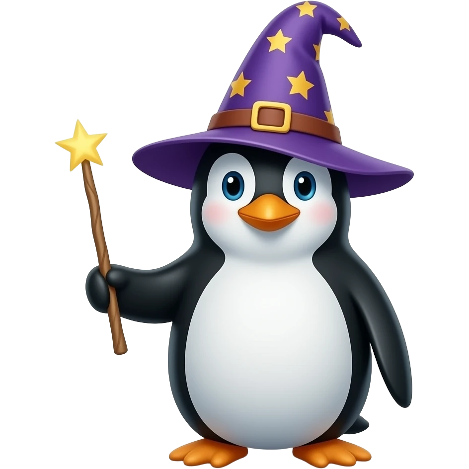 Penguin Wizard emoji