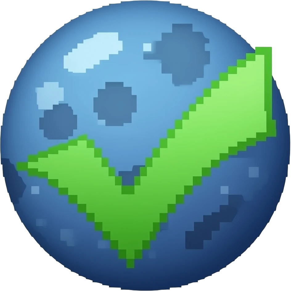 make a check mark in pixel for a discord emoji if possible make it space themed emoji