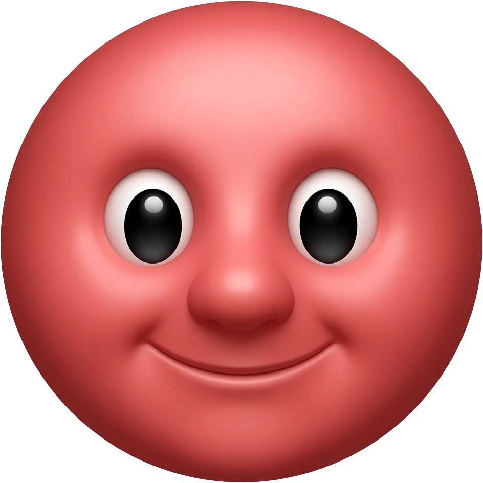 Круглый красный большой эмодзи emoji