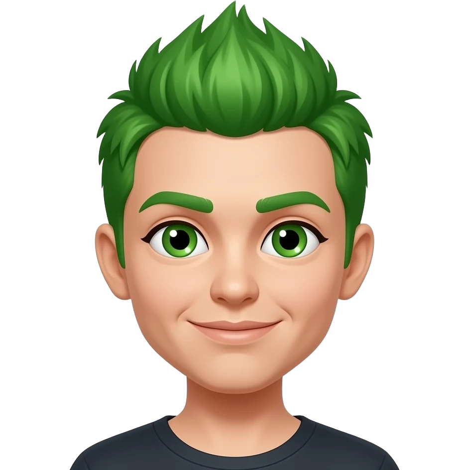 pixie cuts mohawk green female emoji