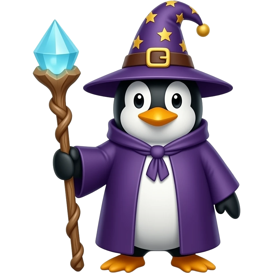 Penguin Wizard emoji