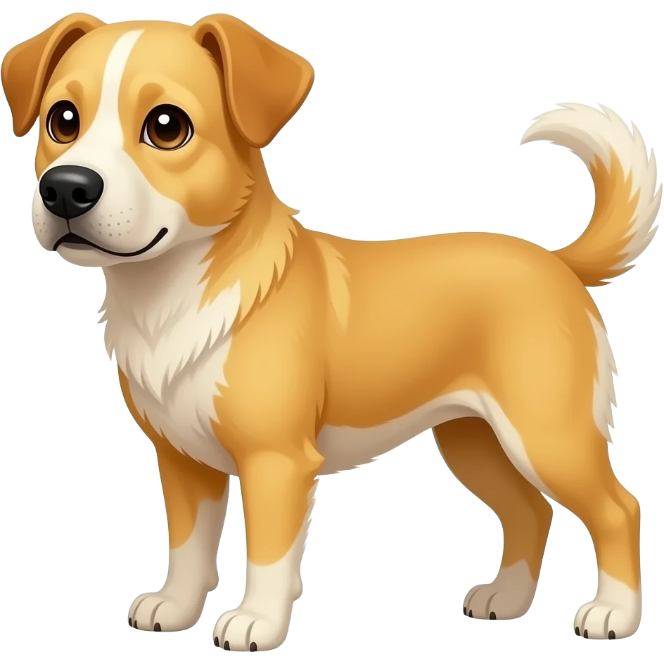 small fur black nose yellow dog adult size emoji