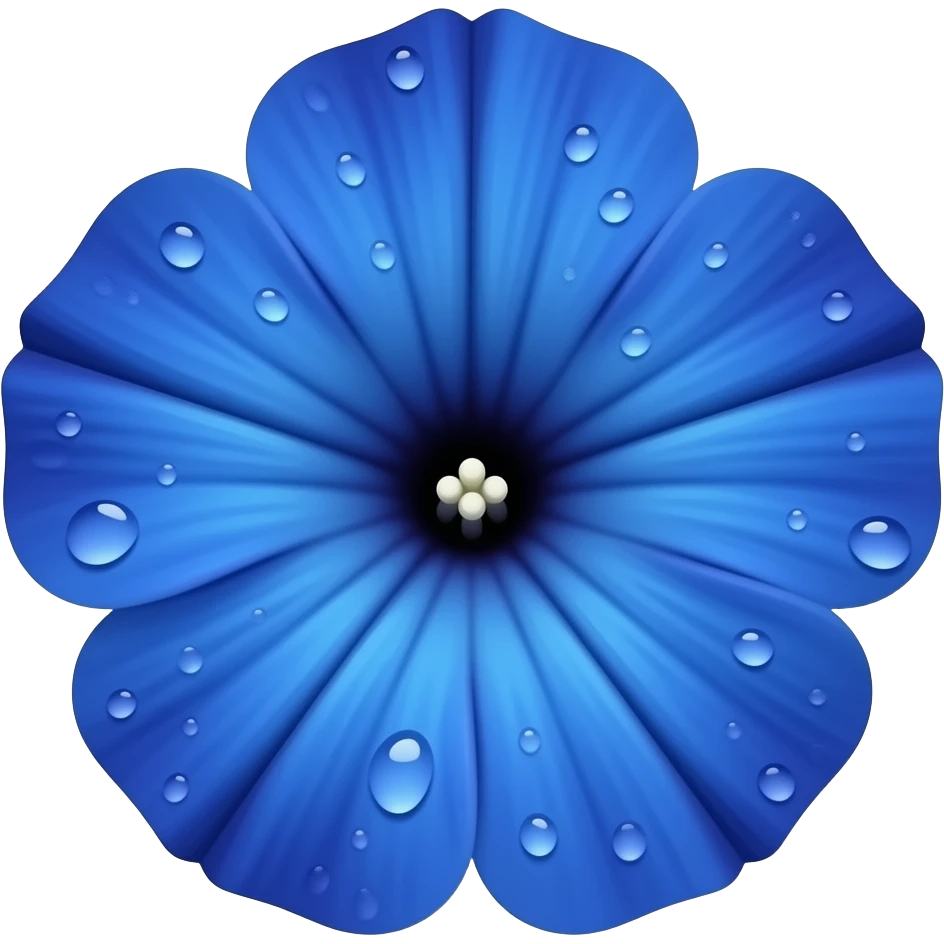 Blue petunia flower plain emoji
