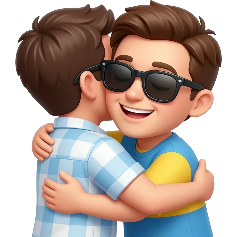 Mandando un abrazo con gafas polarizadas emoji