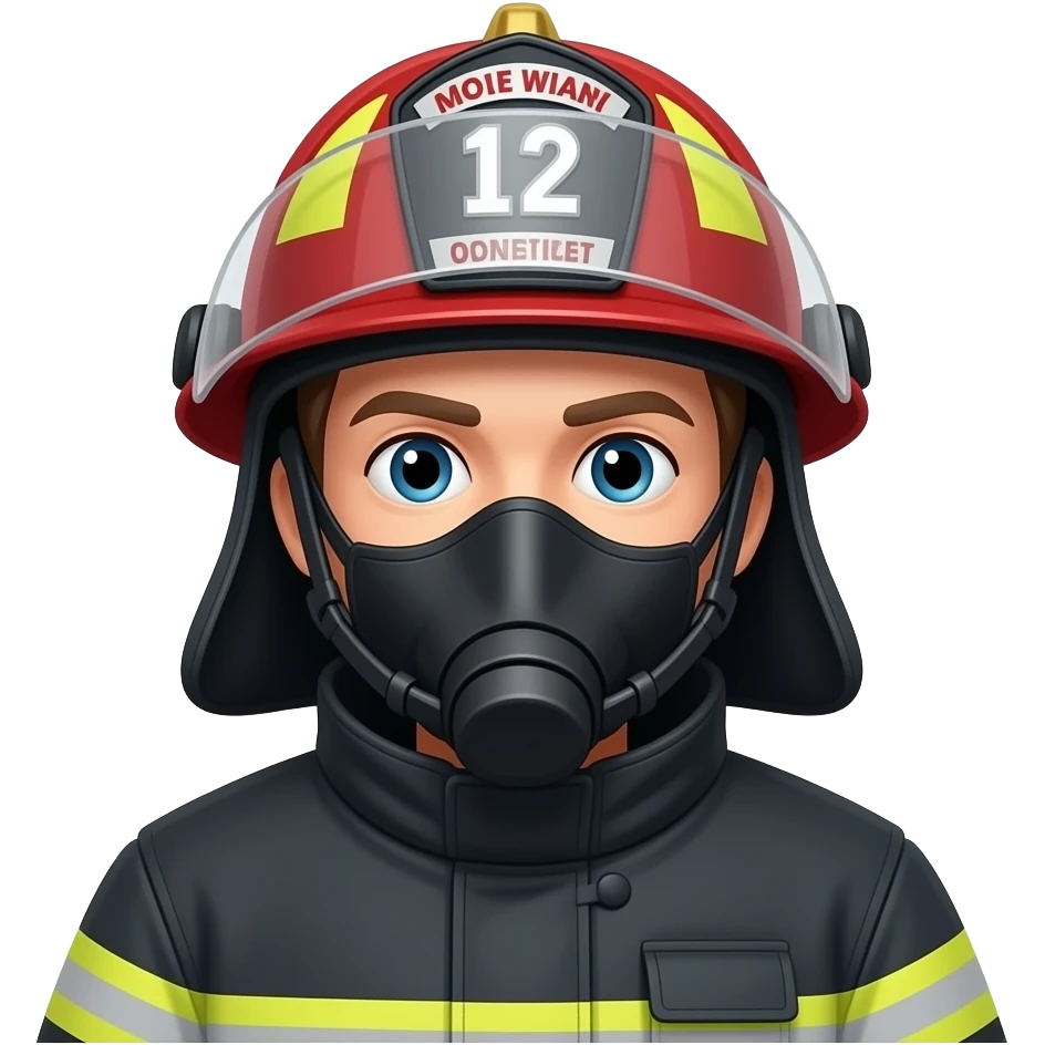 red Firefighter with mask emoji