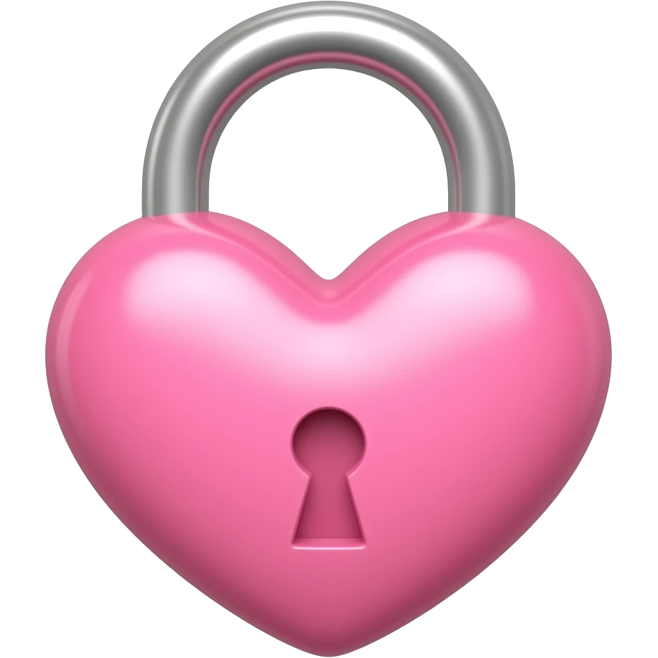 cute heart shaped pink lock emoji