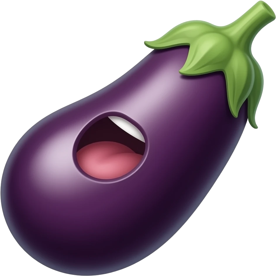 Eggplant, in Mouth emoji