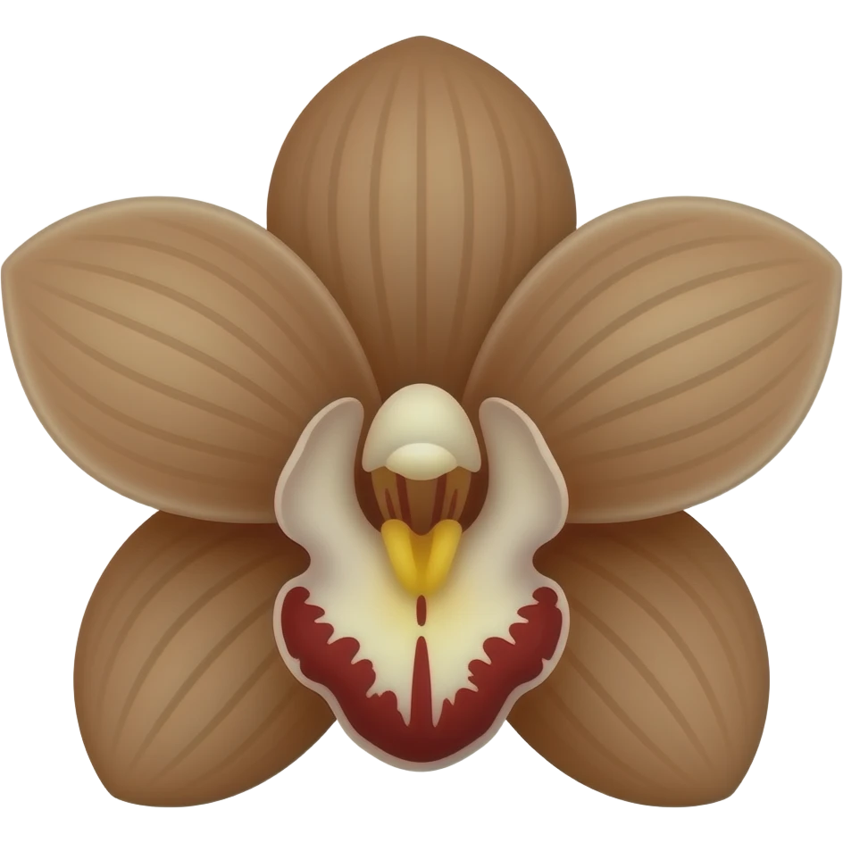 Brown orchid flower emoji