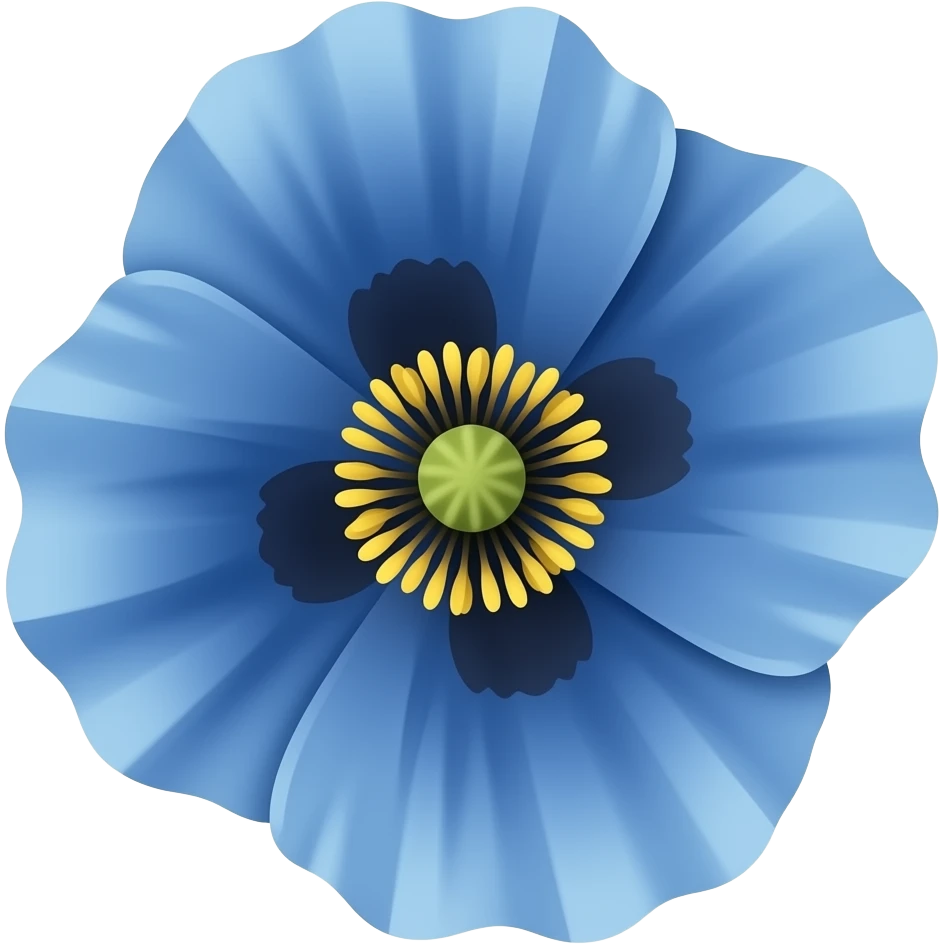 blue poppy emoji