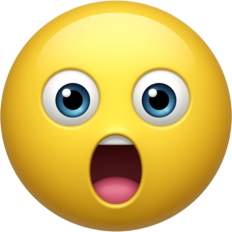 Gasping emoji yellow circle head emoji