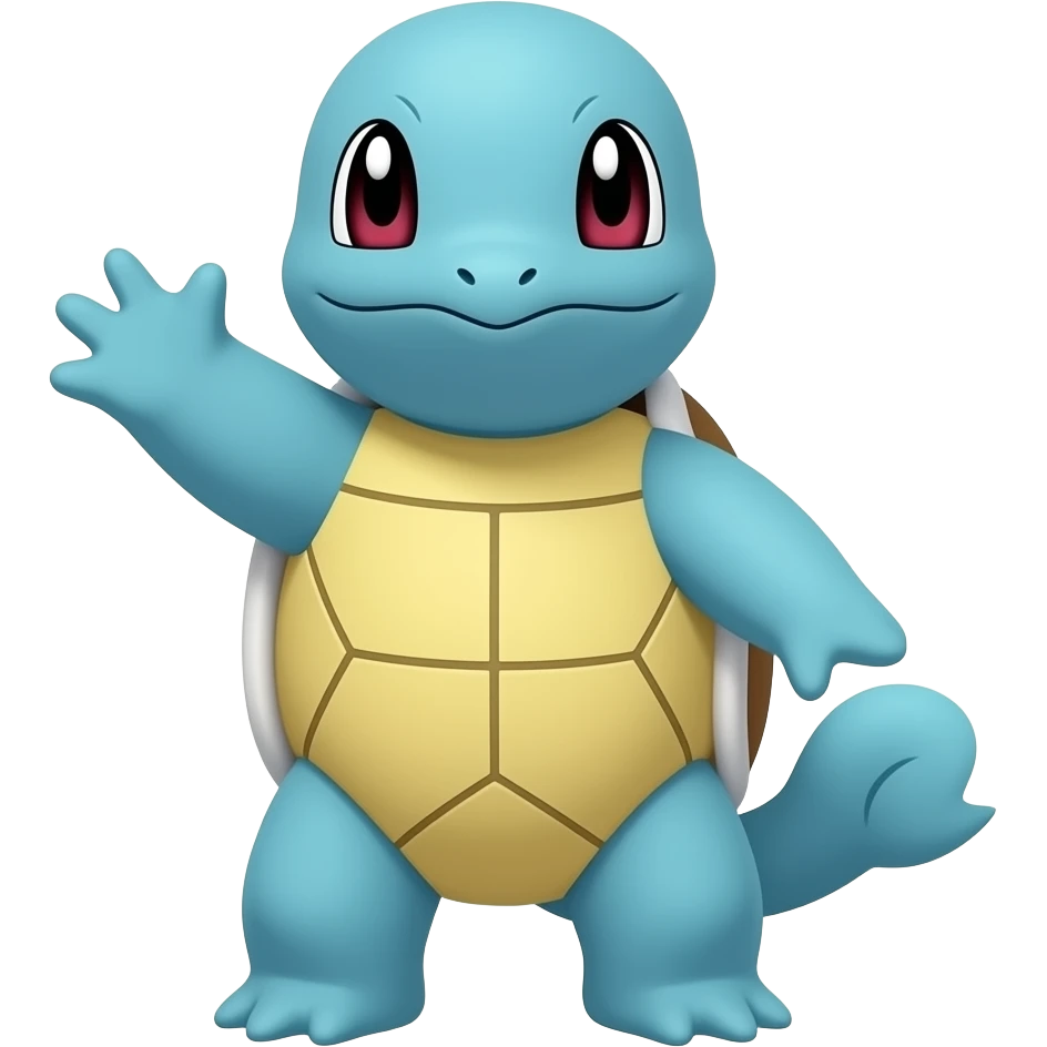 squirtle waving in anime style drawing emoji